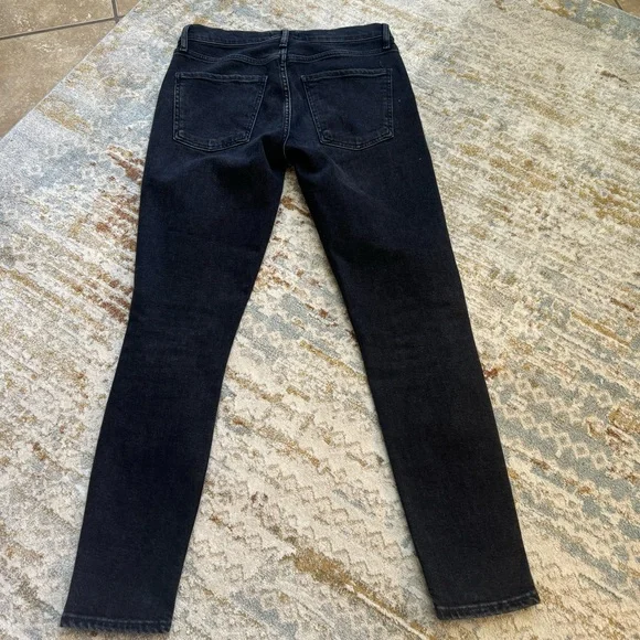 AGOLDE Sophie High Rise Distressed Black Skinny Jeans - Picture 5 of 14